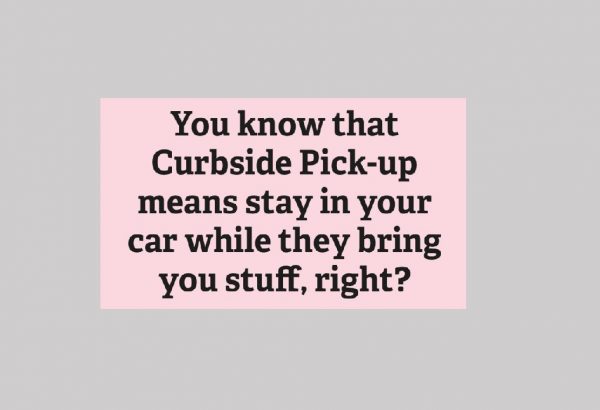 Parking card, curbside pick-up